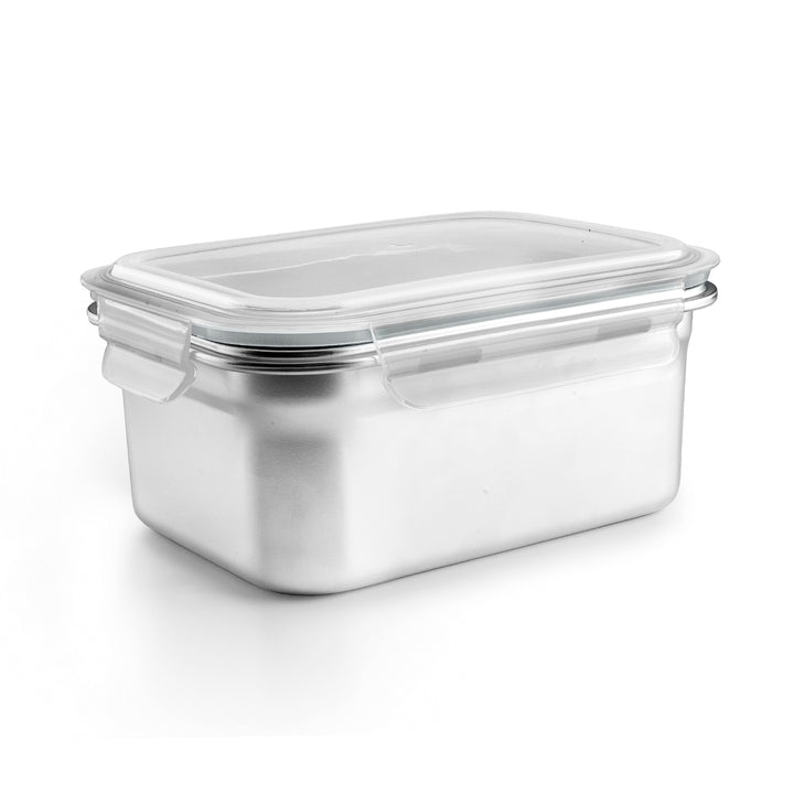 IBILI Keepklin - Lote de 2 Recipientes Rectangulares de 0.8L y 1.6L en Acero Apto Microondas