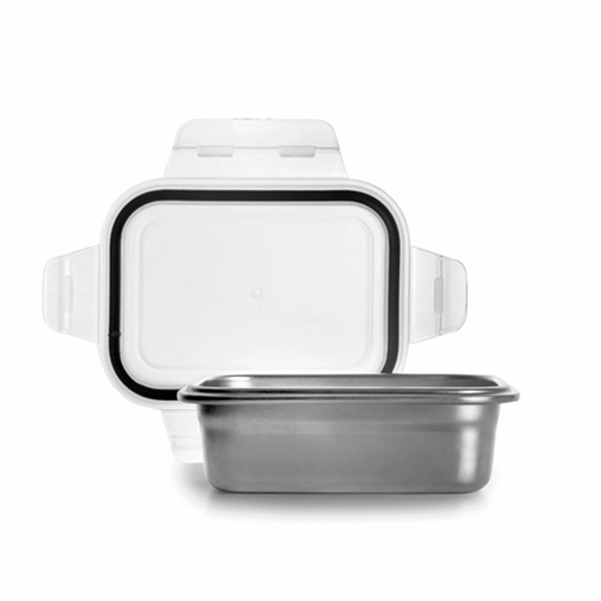 IBILI Keepklin - Recipiente Rectangular de 0.6L en Acero Inoxidable Apto Microondas