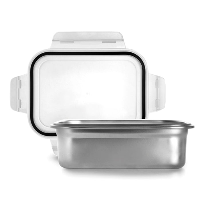 IBILI Keepklin - Recipiente Rectangular de 1.2L en Acero Inoxidable Apto Microondas