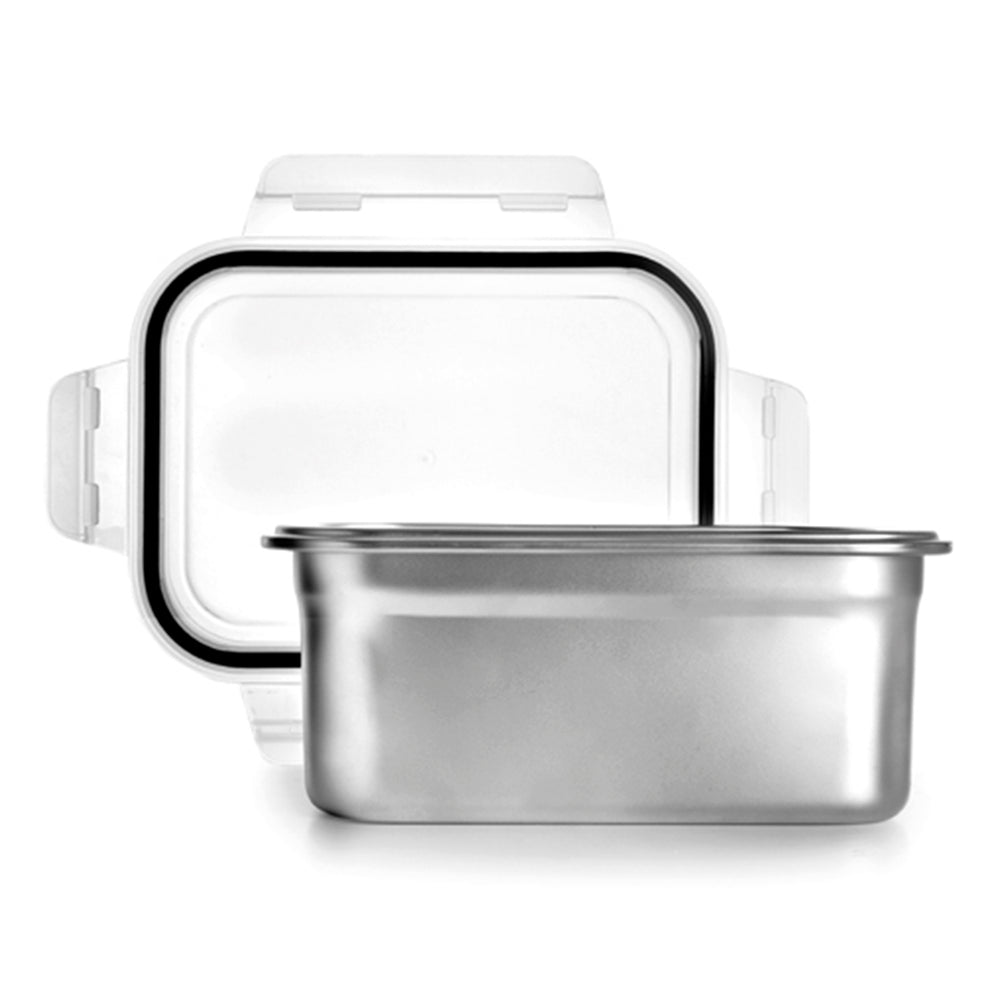 IBILI Keepklin - Recipiente Rectangular de 1.6L en Acero Inoxidable Apto Microondas