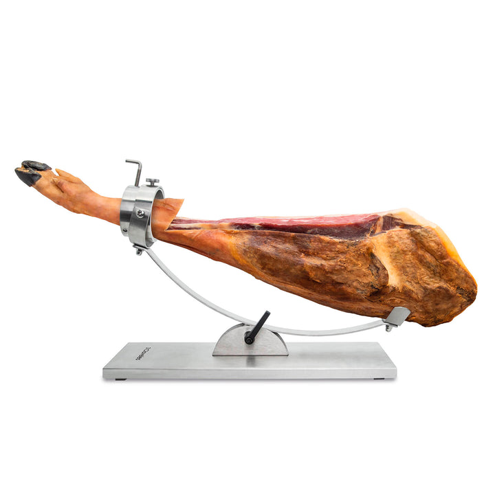3 Claveles 01743 - Soporte Jamonero Basculante en Acero con Cabezal Giratorio y Cubre Jamón