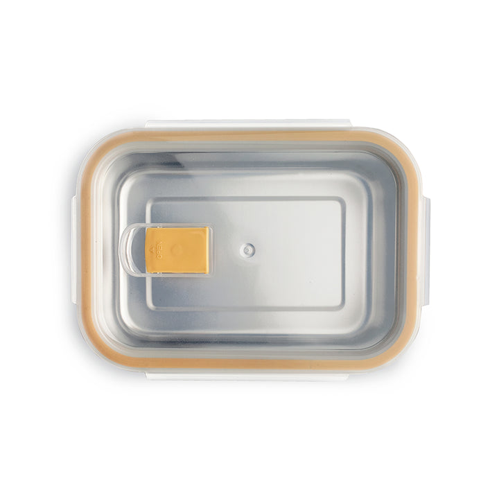 IBILI Keepklin Air Vent - Recipiente Rectangular de 0.8L en Acero Inoxidable Apto Microondas