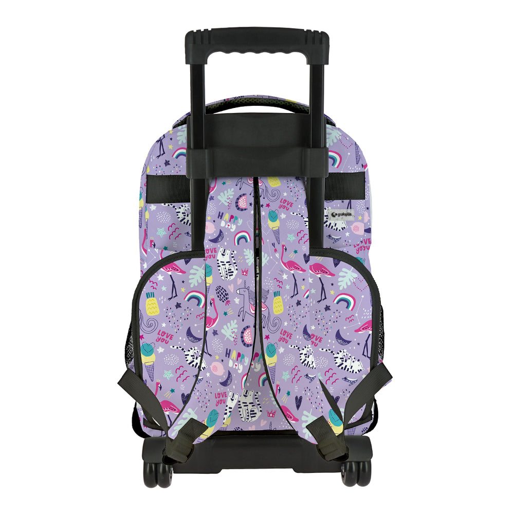 Grafoplás Design - Mochila Escolar 3 Cremalleras y Carrito Integrado. Acolchada. Happy