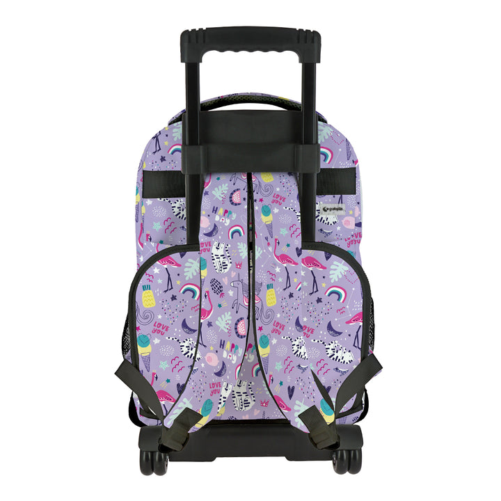 Grafoplás Design - Mochila Escolar 3 Cremalleras y Carrito Integrado. Acolchada. Happy