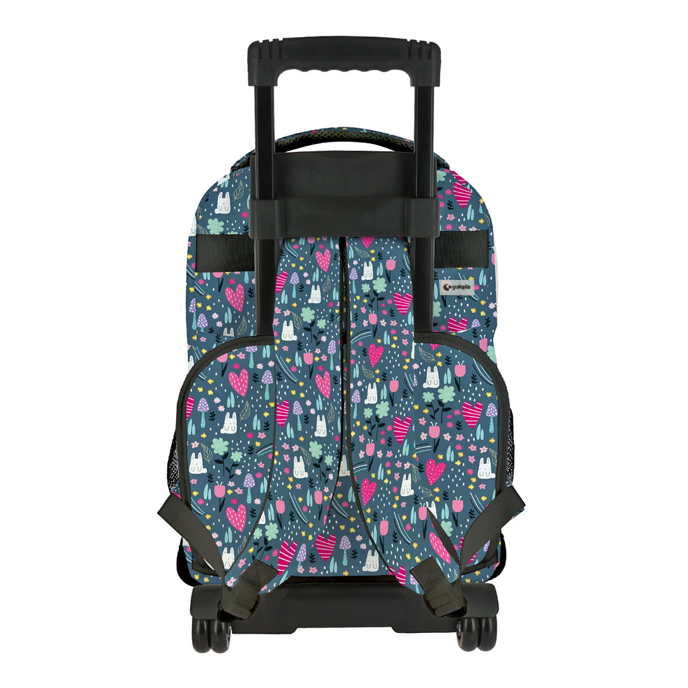 Grafoplás Design - Mochila Escolar 3 Cremalleras y Carrito Integrado. Acolchada. Park