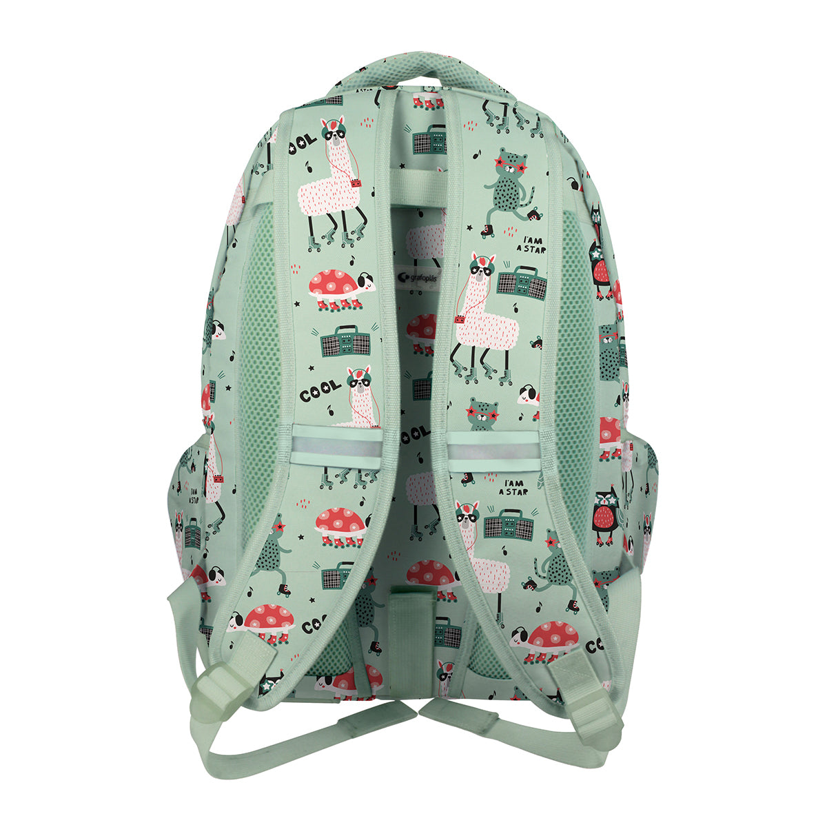 Grafoplás - Mochila Escolar 3 Cremalleras con Divisor Portátil y Adaptable Carrito. Party