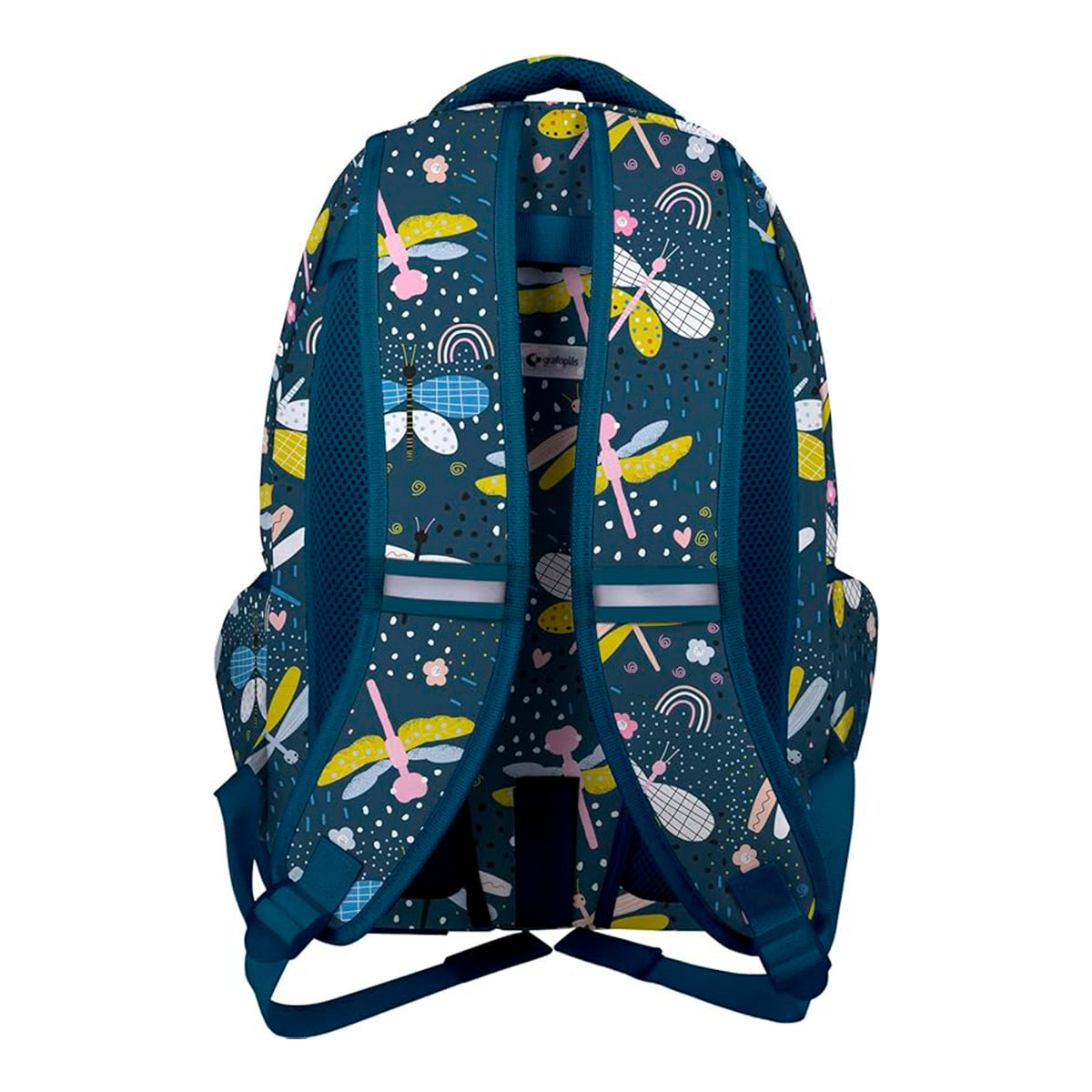 Grafoplás - Mochila Escolar 3 Cremalleras con Divisor para Portátil. Adaptable Carrito. Dragon Fly