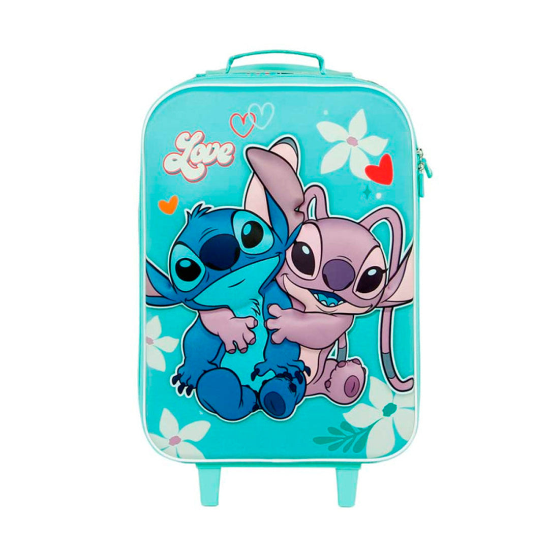 KARACTERMANIA - Maleta Infantil Trolley Soft 3D de 2 Ruedas Disney Lilo y Stitch Love