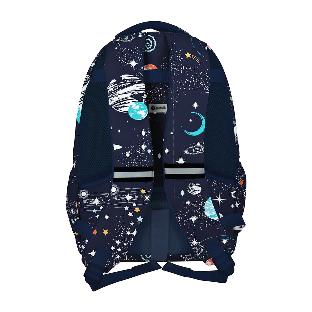 Grafoplás - Mochila Escolar 3 Cremalleras con Divisor Portátil Adaptable Carrito. Cosmos