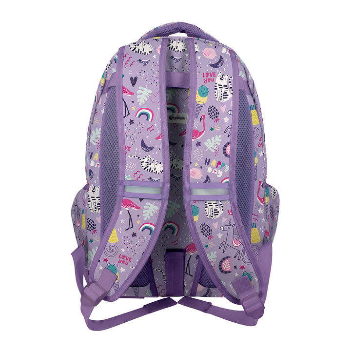 Grafoplás - Mochila Escolar 3 Cremalleras con Divisor Portátil y Adaptable Carrito. Happy