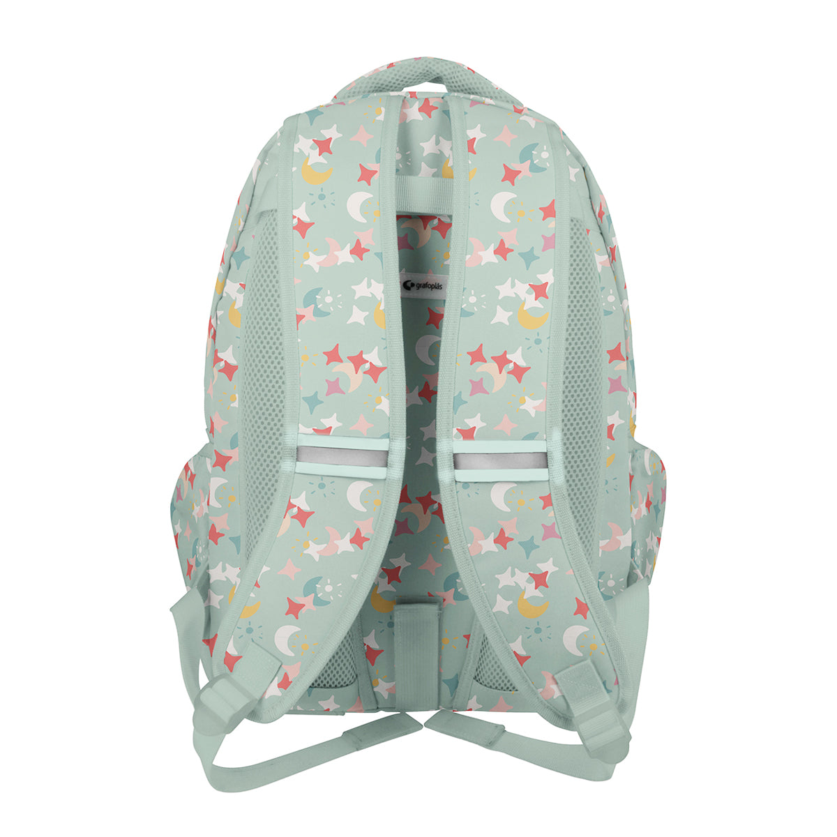 Grafoplás - Mochila Escolar 3 Cremalleras con Divisor Portátil y Adaptable Carrito. Mafalda Pijama