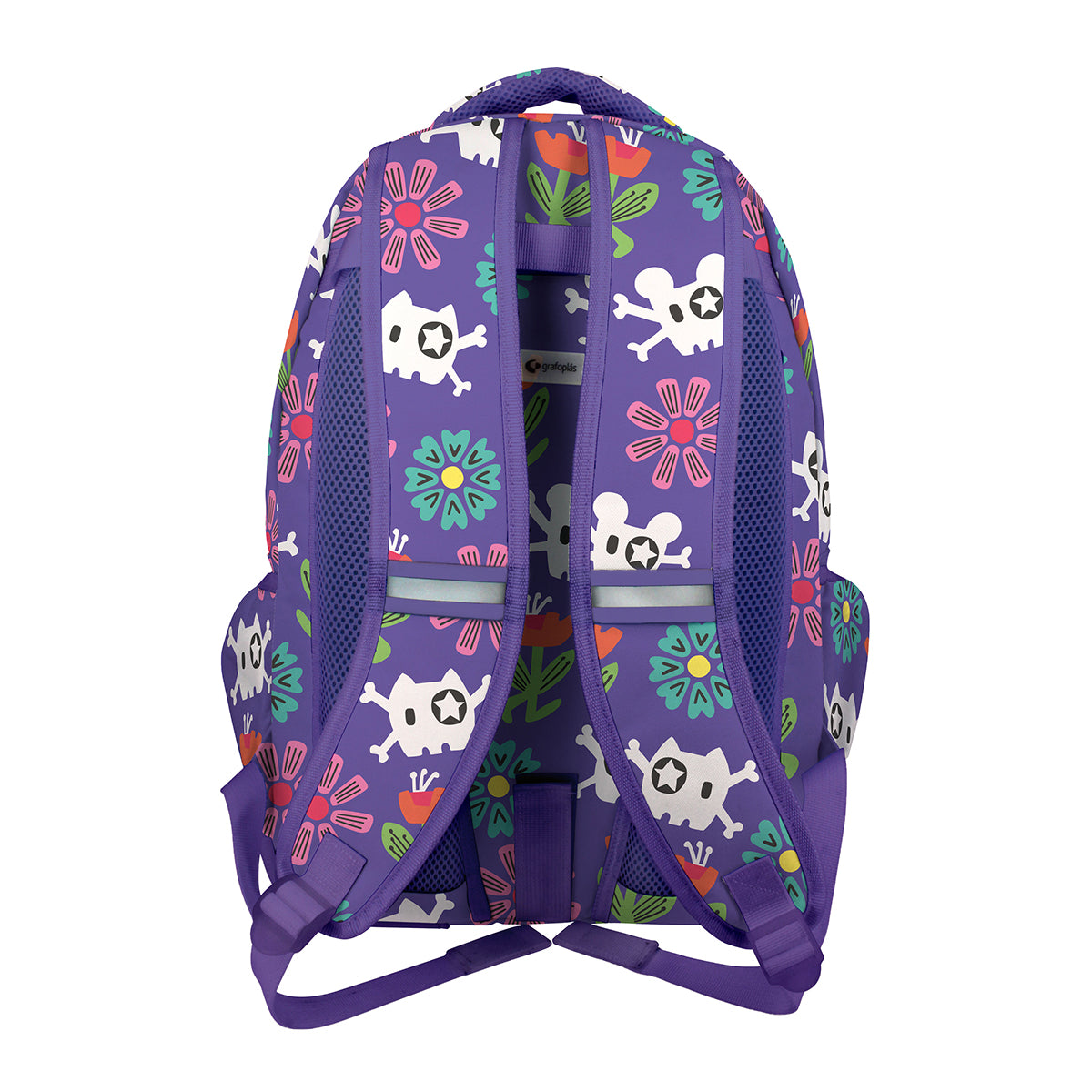 Grafoplás - Mochila Escolar 3 Cremalleras con Divisor Portátil y Adaptable Carrito. EC Pirate