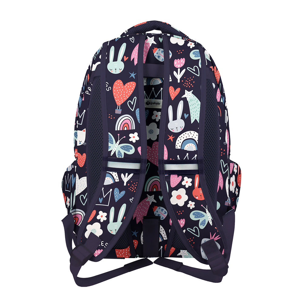 Grafoplás - Mochila Escolar 3 Cremalleras con Divisor Portátil y Adaptable Carrito. Princess