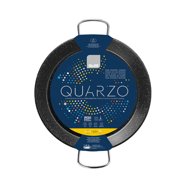 IBILI Quarzo - Paellera Antiadherente Ceramic PPG Fusion Pro Titanium 34 cm Apta Inducción