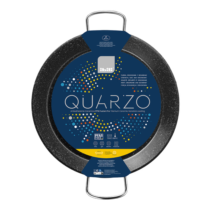 IBILI Quarzo - Paellera Antiadherente Ceramic PPG Fusion Pro Titanium 42 cm Apta Inducción