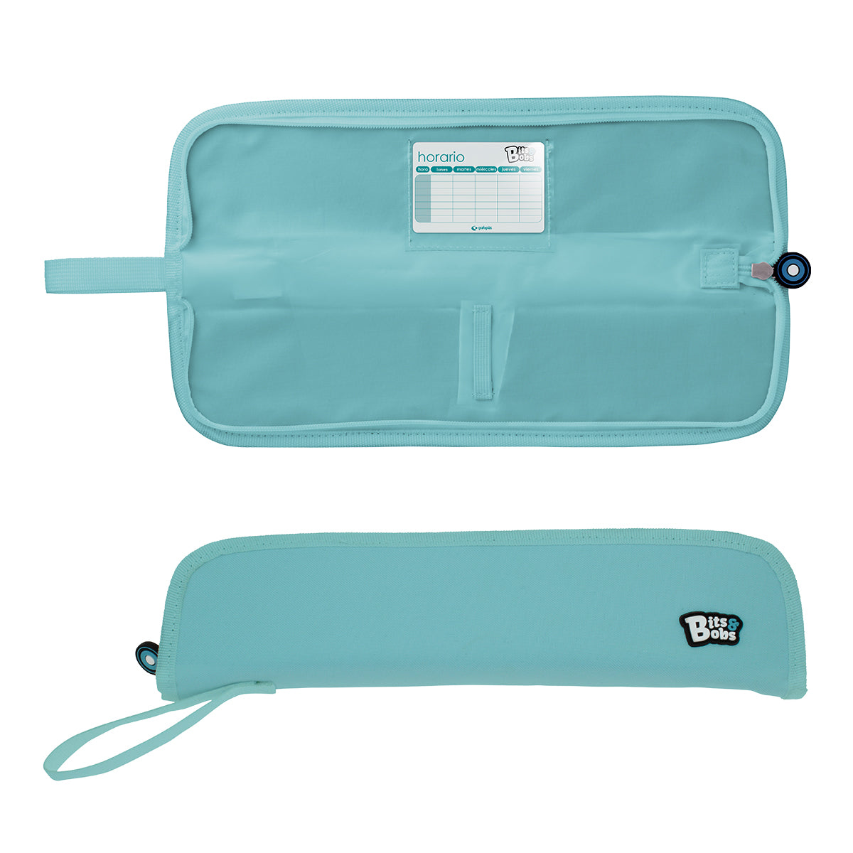 GRAFOPLAS Bits&Bobs - Portaflautas con Cremallera y Cinta para Colgar. Azul Claro