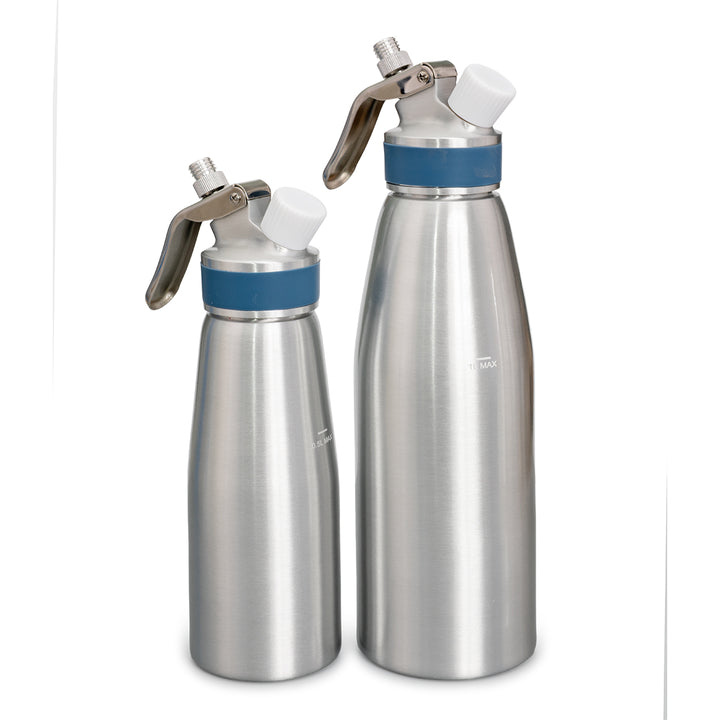 IBILI Krem - Sifón para Nata de Profesional en Acero Inoxidable con 3 Boquillas y Accesorios