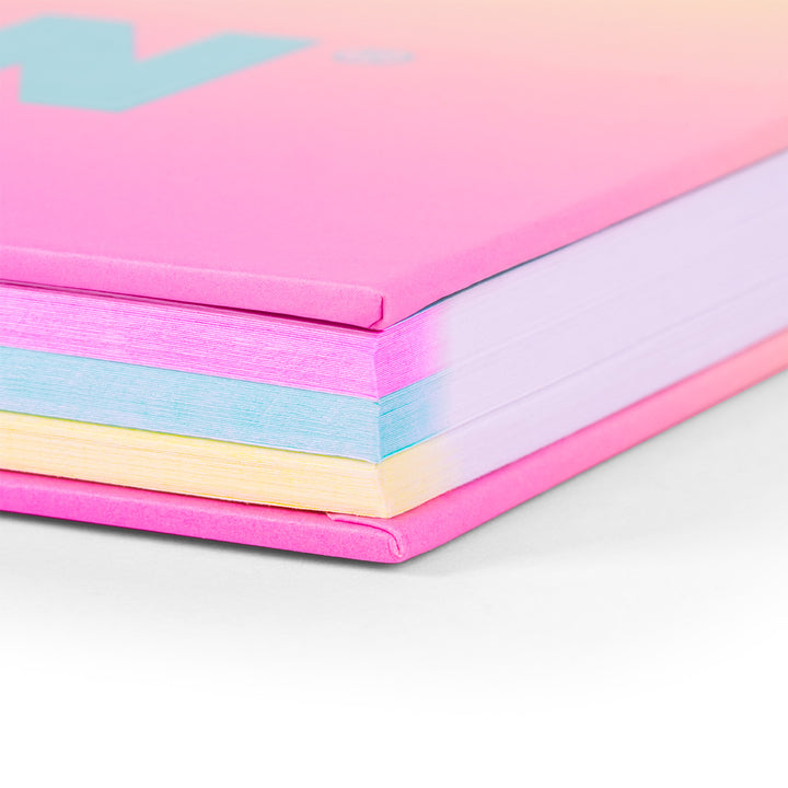 MILAN Sunset - Pack 3 Cuadernos A4 Espiral y Tapa Dura. Papel Pautado 90 Hojas 95gr Rosa
