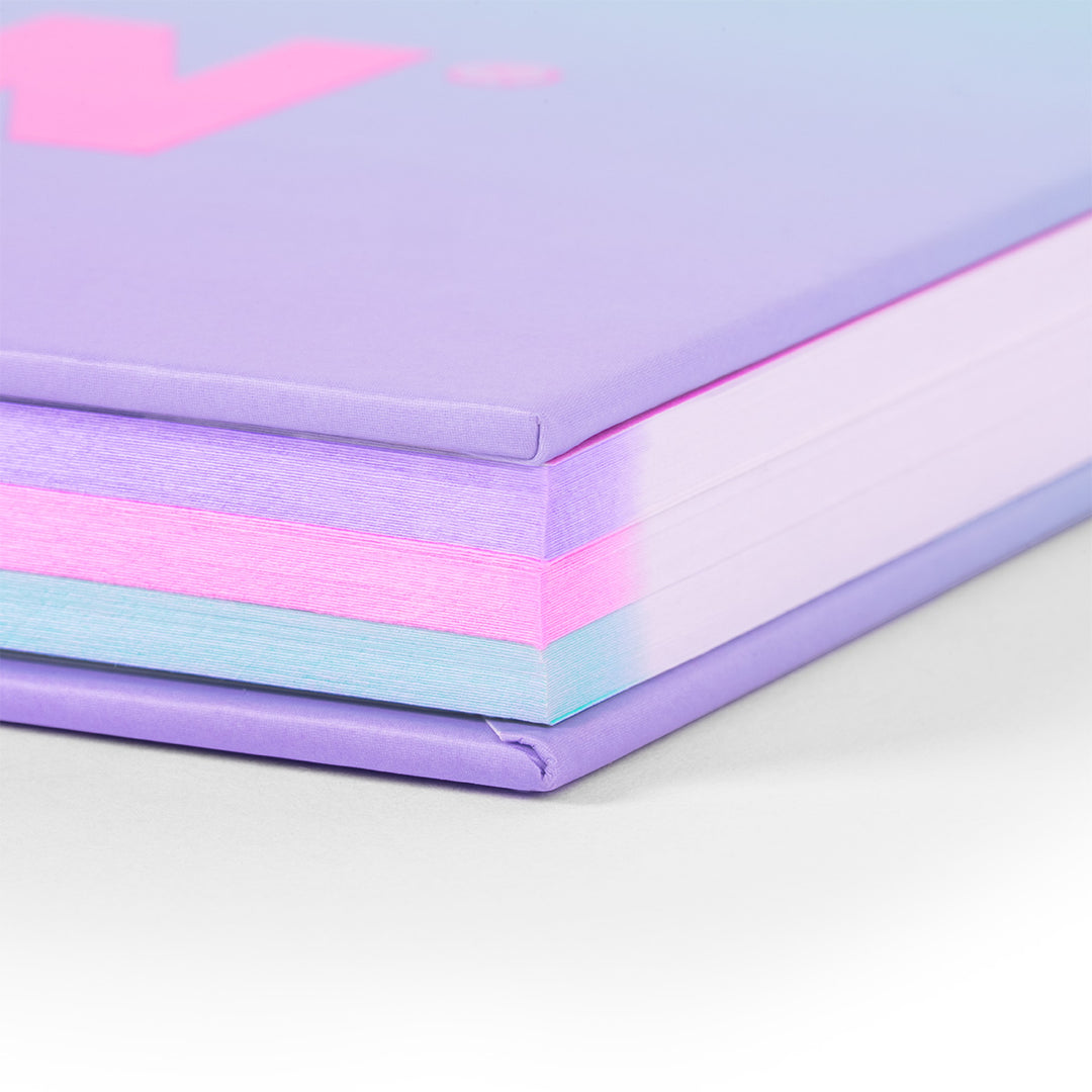 MILAN Sunset - Pack 3 Cuadernos A4 Espiral y Tapa Dura. Papel Cuadriculado 90 Hojas 95gr Lila