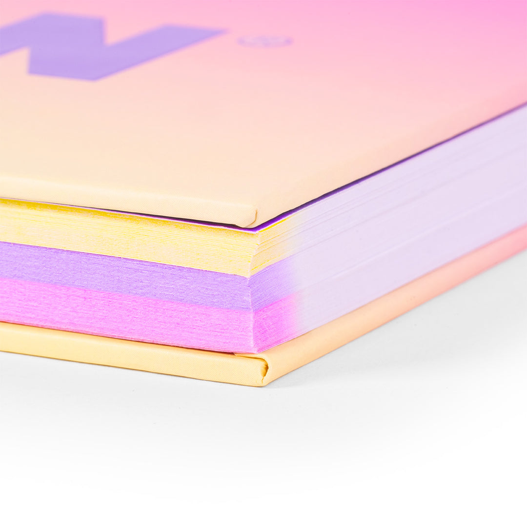 MILAN Sunset - Pack 3 Cuadernos A4 Espiral y Tapa Dura. Papel Cuadriculado 90 Hojas 95gr Amarillo