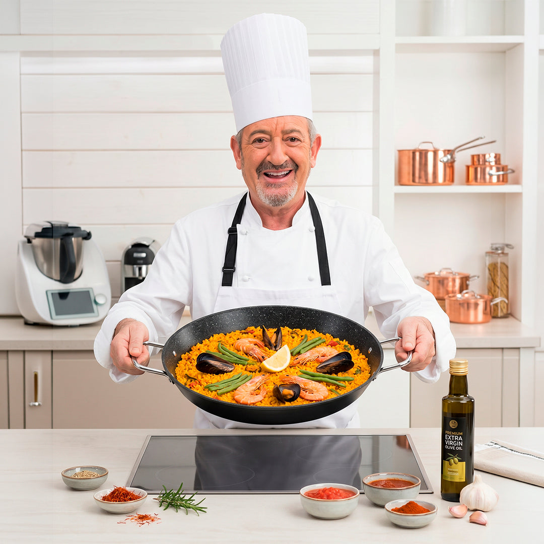 IBILI Quarzo - Paellera Antiadherente Ceramic PPG Fusion Pro Titanium Apta Inducción