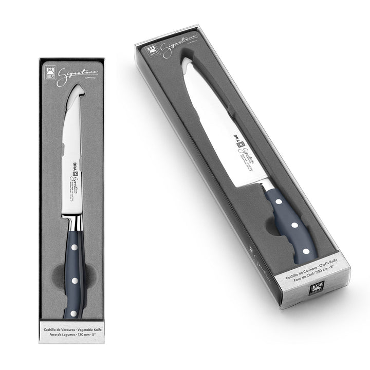 BRA Signature - Cuchillo Profesional Santoku 13 cm en Acero Alemán 1-4116