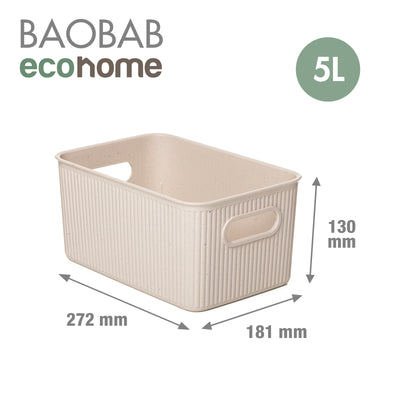 TATAY Baobab - Set de 3 Cestas de Ordenación en Plástico Reciclado. Beige