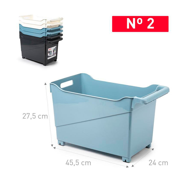 Plastic Forte - Cesta Organizadora con Ruedas Nº 2. Ideal Bajo Fregadero. Azul