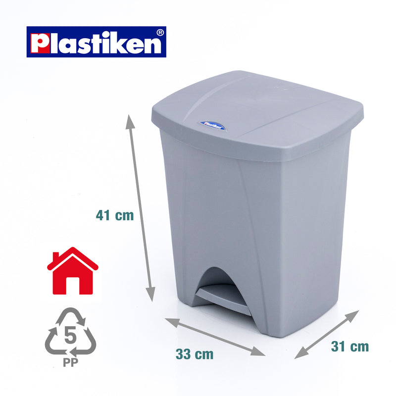 Plastiken Nature - Cubo de Basura con Pedal 25L para Cocina y Baño. Ecru