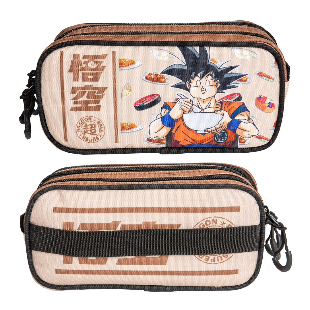 DRAGON BALL Goku Foodie - Estuche Escolar Triple Portatodo Tres Cremalleras TRICK FAN