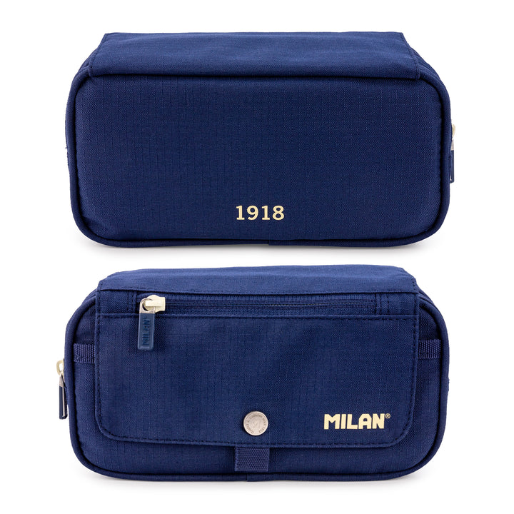 Milan 1918 - Estuche Portatodo Triple con Cuatro Cremalleras para Material Escolar