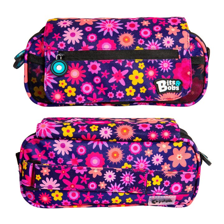 ColePack Design - Estuche Triple de 3 Cremalleras con Material Escolar Incluido. Flowers