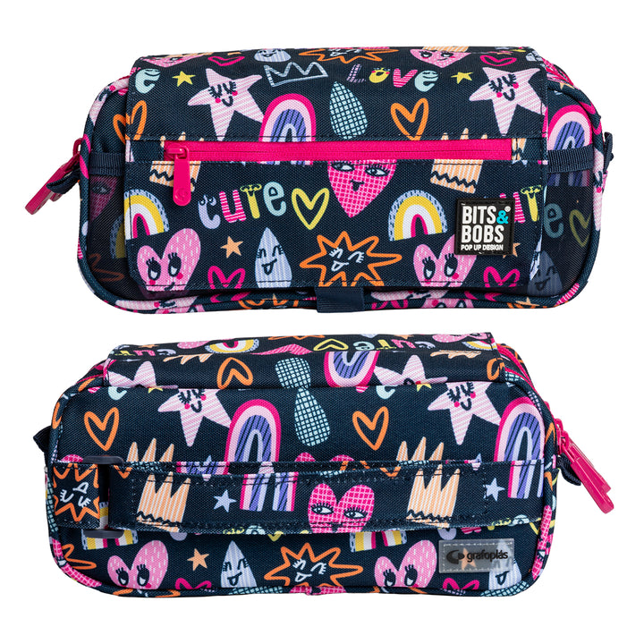 ColePack Design - Estuche Triple de 3 Cremalleras con Material Escolar Incluido. Cute
