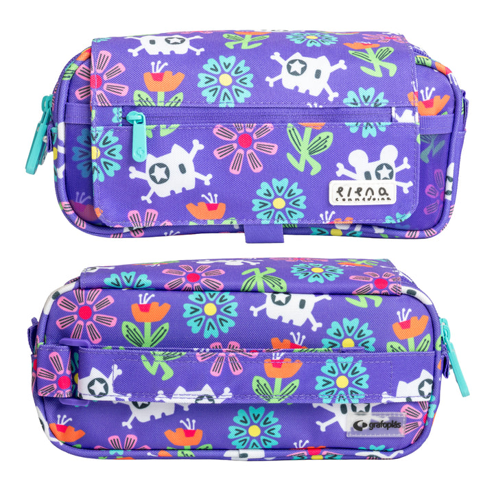 ColePack Design - Estuche Triple de 3 Cremalleras con Material Escolar Incluido. Pirate