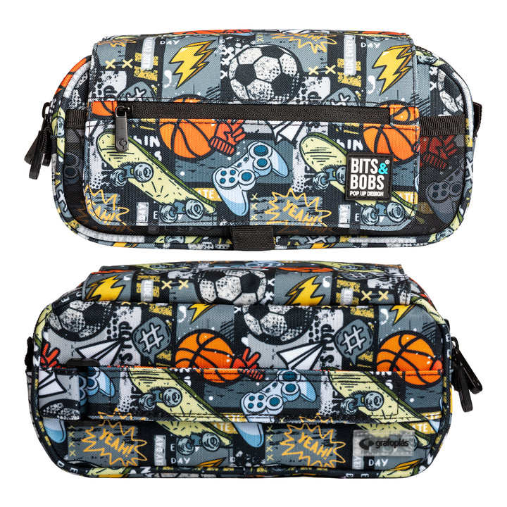 Grafoplás Design - Estuche Portatodo Triple con Solapa para Material Escolar. Free Sport