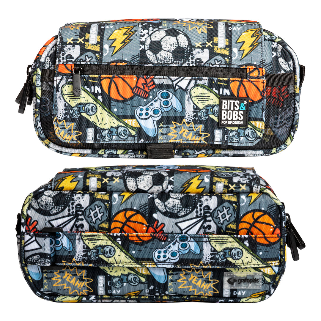 ColePack Design - Estuche Triple de 3 Cremalleras con Material Escolar Incluido. Free Sport