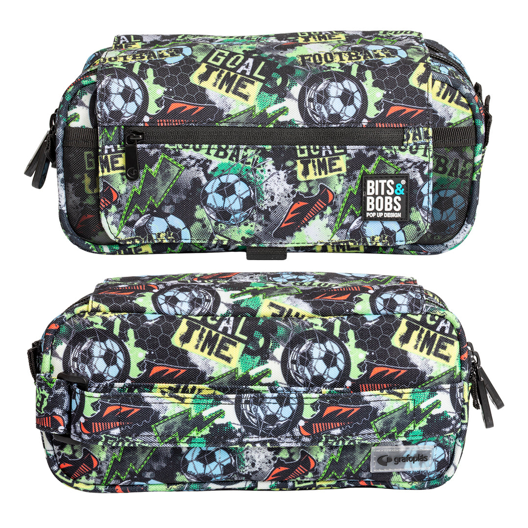 ColePack EcoDes - Estuche Triple de 3 Cremalleras con Material Escolar Incluido. Goal Time
