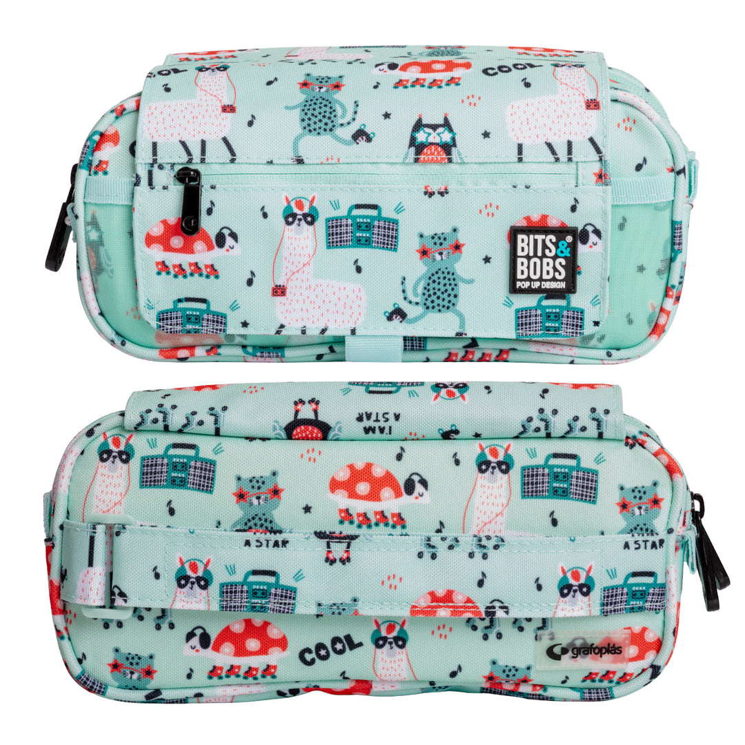 ColePack Design - Estuche Triple de 3 Cremalleras con Material Escolar Incluido. Party