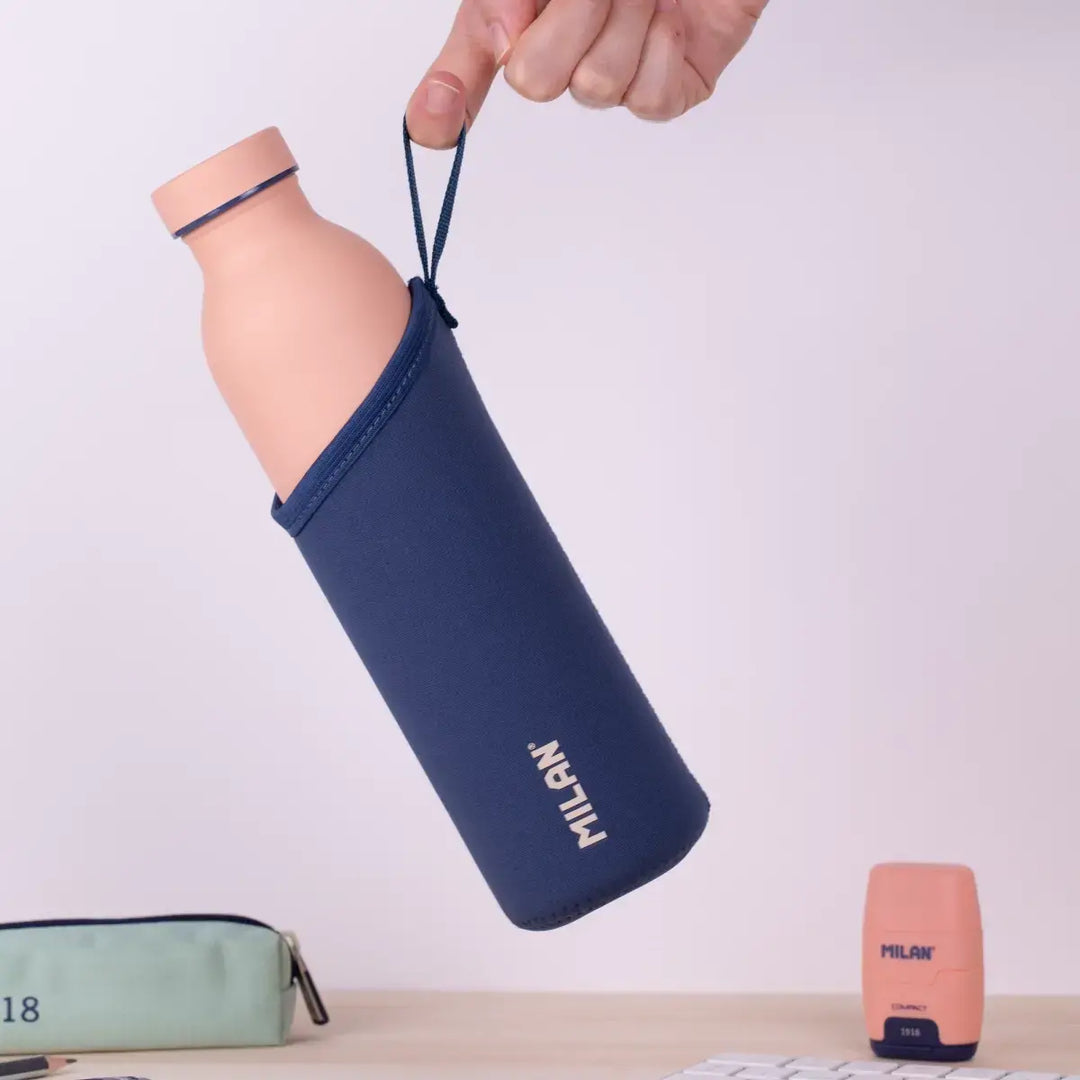 MILAN 1918 - Funda Protectora de Neopreno para Botella Isotérmica de 0.59L Azul