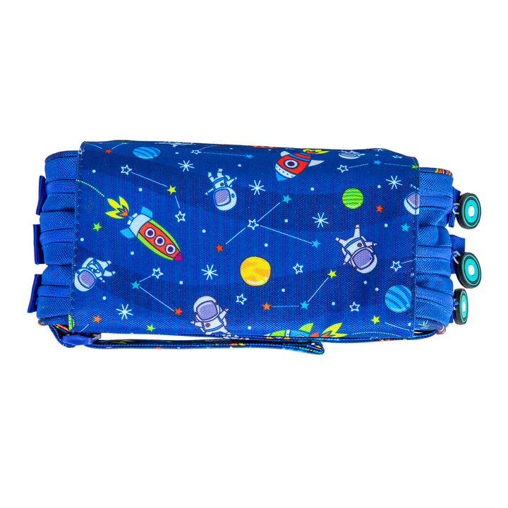 Grafoplás BitsBobs - Estuche Portatodo Triple con Solapa para Material Escolar. Space