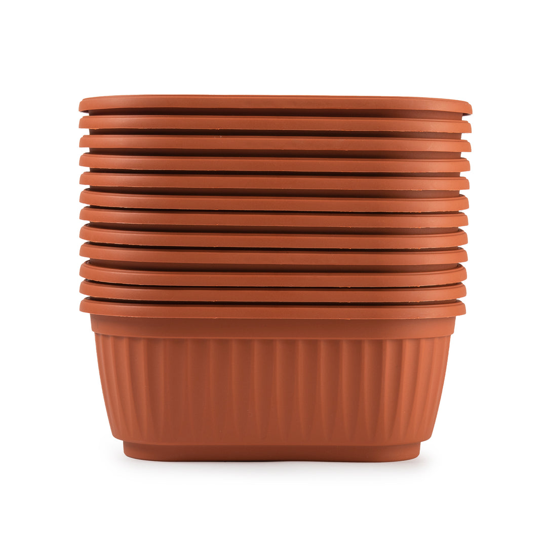 Plastic Forte - Jardinera Ovalada 25 cm Ideal Interior y/o Exterior. Terracota