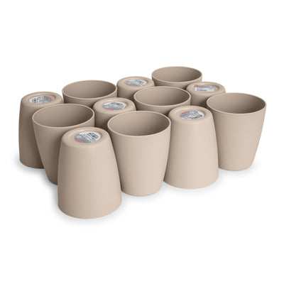 Plastic Forte Classic  - Set de 12 Vasos de Agua de 400 ml Reutilizables. Color Marrón