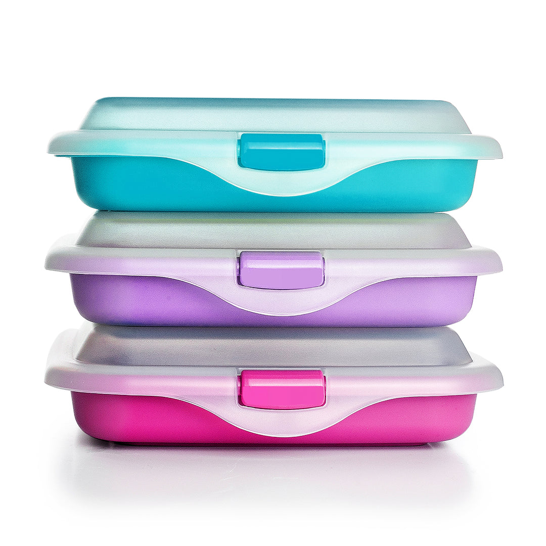 IBILI Deli - Lote de 3 Porta Alimentos para Sándwichs, Embutidos y Quesos. Beget Multicolor