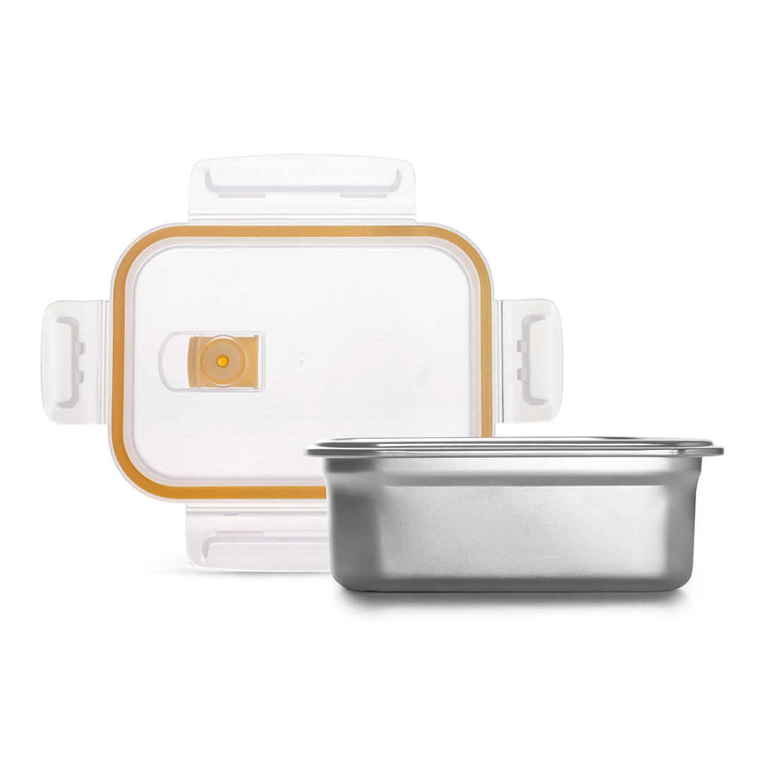 IBILI Keepklin Air Vent - Recipiente Rectangular en Acero Inoxidable Apto Microondas