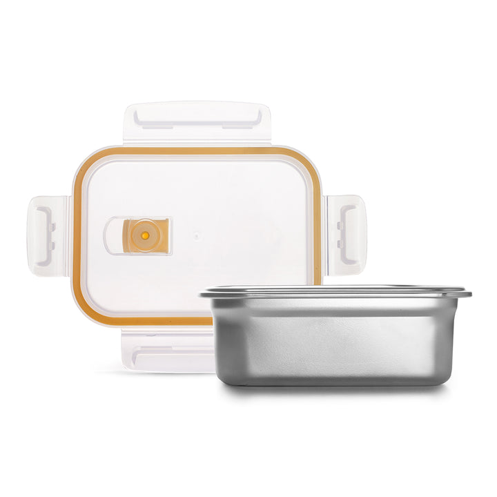 IBILI Keepklin Air Vent - Recipiente Rectangular en Acero Inoxidable Apto Microondas