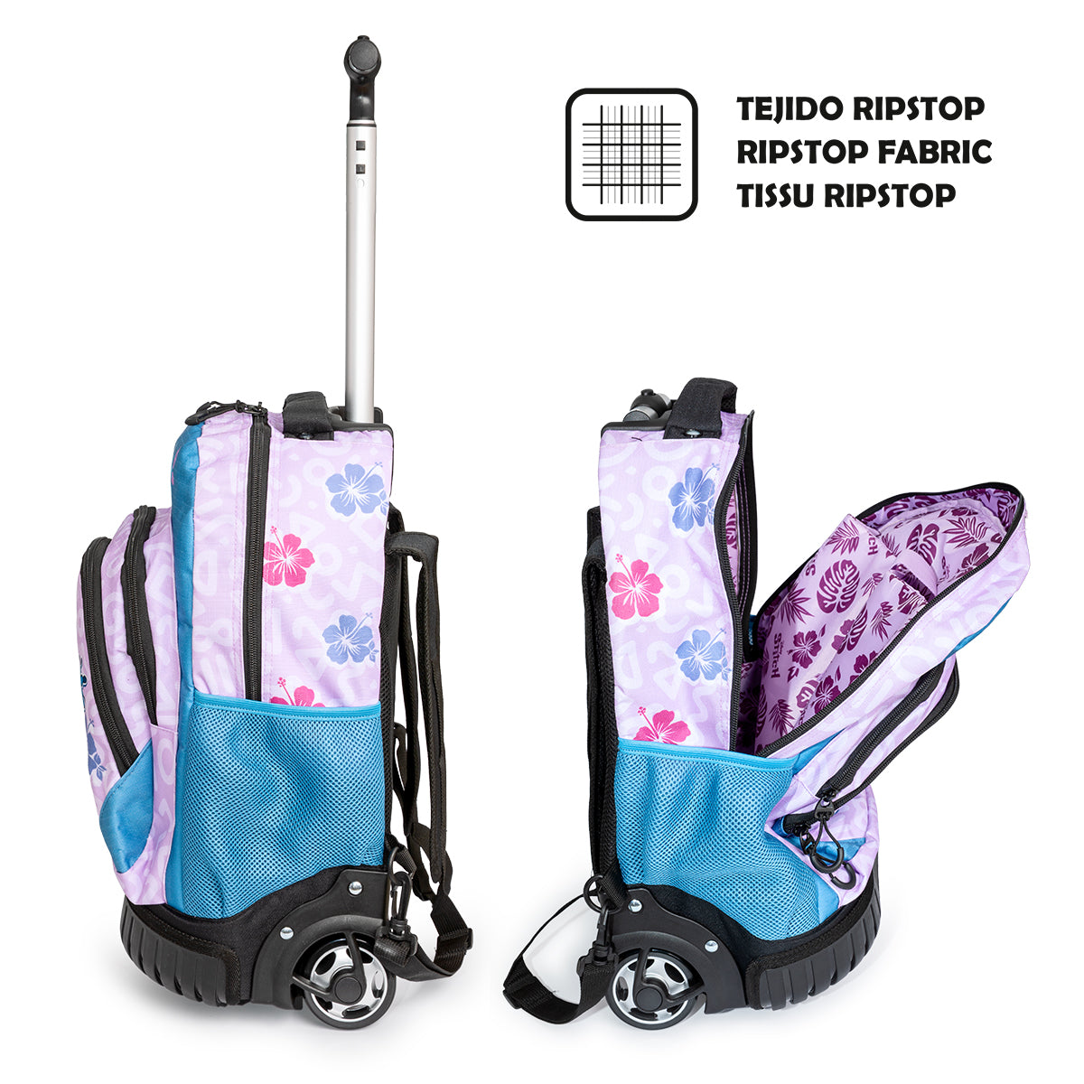 KARACTERMANIA - Miercoles Addams Mochila Escolar con Ruedas Trolley GTS FAN