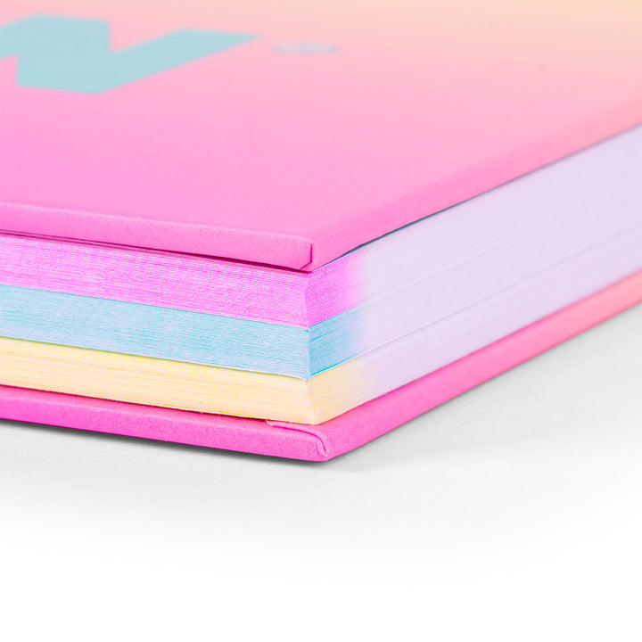 MILAN Sunset - Pack 3 Cuadernos A4 Espiral y Tapa Dura. Papel Cuadriculado 90 Hojas 95gr Rosa