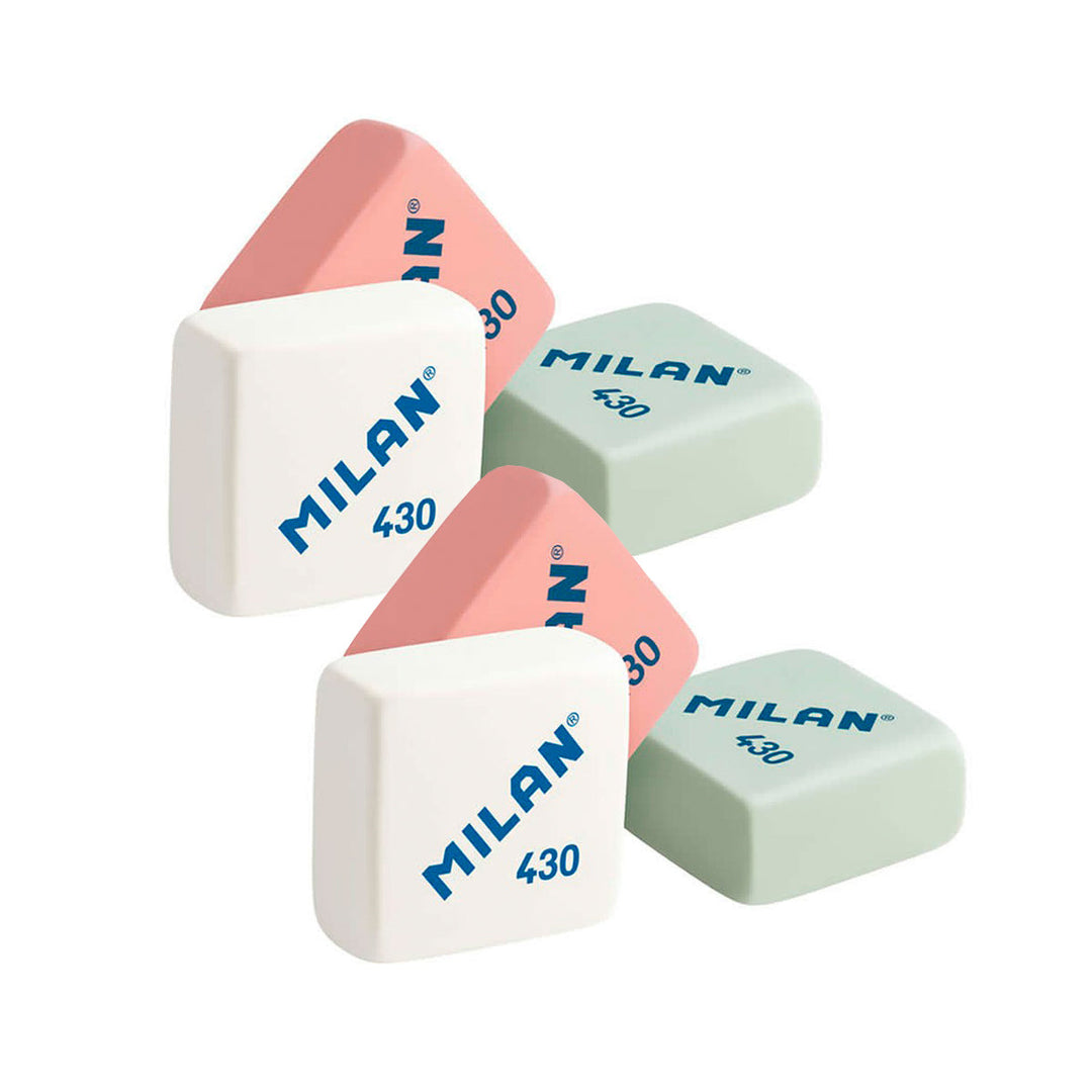 MILAN 1918 - Pack Afilaborras Compact con 2 Gomas de Recambio Incluidas. Rosa