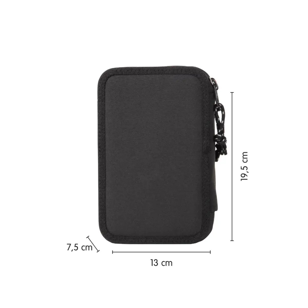 MILAN - Plumier de 3 Pisos con Contenido de 49 Piezas de Material Escolar. Sunset Negro