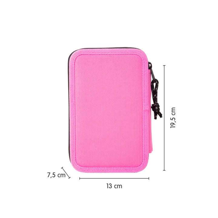 MILAN - Plumier de 3 Pisos con Contenido de 49 Piezas de Material Escolar. Sunset Rosa